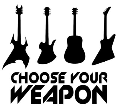 Choose Your Weapon T Shirt Guitar Hero Hero Hard Rock   Roll Heavy Metal Band